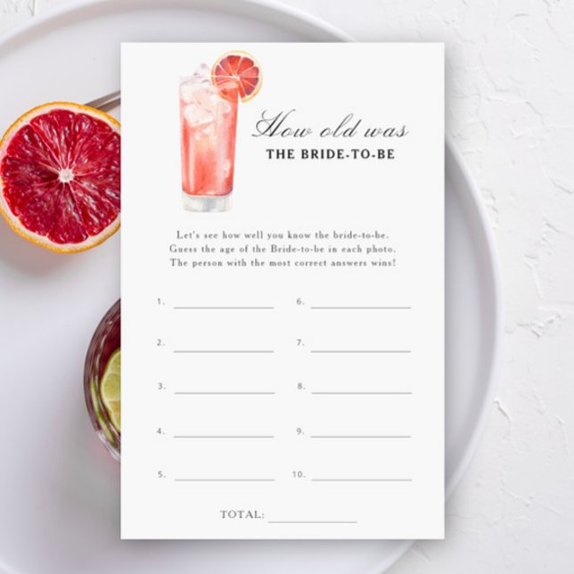 Cocktail - How old was the bride to be game (Criador carregado)