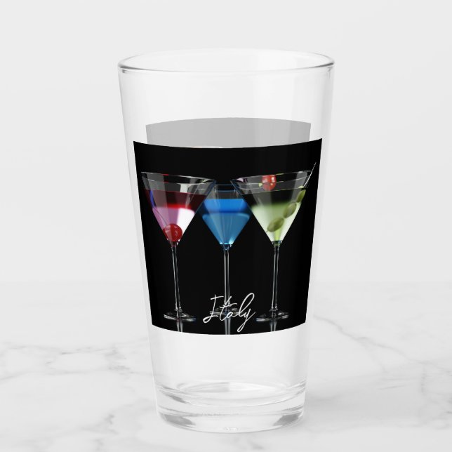 Cocktails diferentes em copos de martini em preto (Frente)