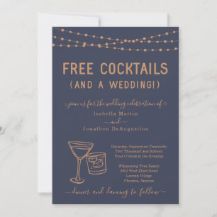 Cocktails gratuitos e um convite para casamento