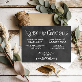 Cocktails Rustic Chalkboard Signature