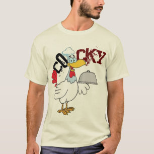 Cocky, Frango Servindo Camisa Janta Chiken