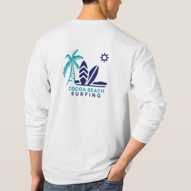 Cocoa Beach Florida Surfing T-Shirt (Verso)