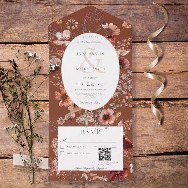 Cód. QR de Frame de Flor Selvagem (Criador carregado)