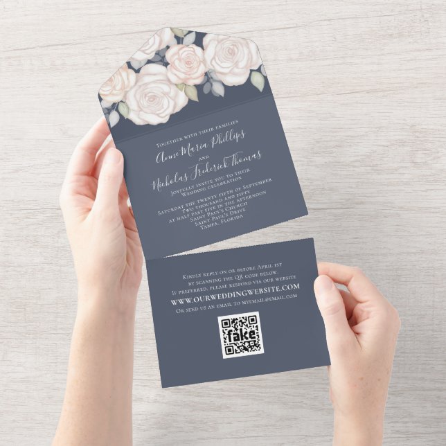 Cód. QR de Molercola Floral Verde Moderno (Aba destacável)