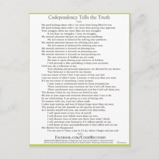 Codependência diz cartão postal da Verdade