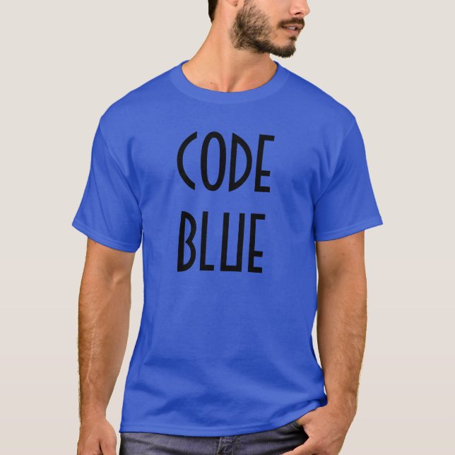 "Codifique" o t-shirt azul (Frente)