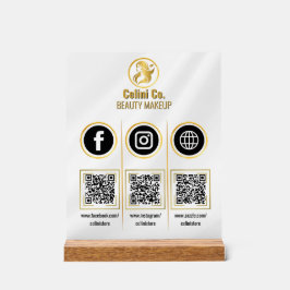 Código de mídia social QR - Símbolo acrílico - Mul