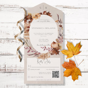 Código de QR de queda floral e de saída