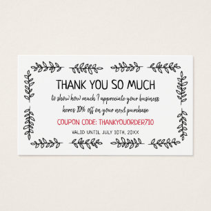 Código do cupom verde elaborado à mão - Pequena