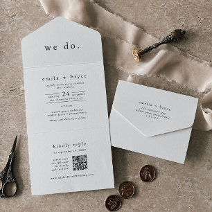 Código EMELIA QR White Black Rustic Casamento Simp