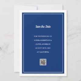 Código QR azul de Marinho mínimo Salve o cartão de
