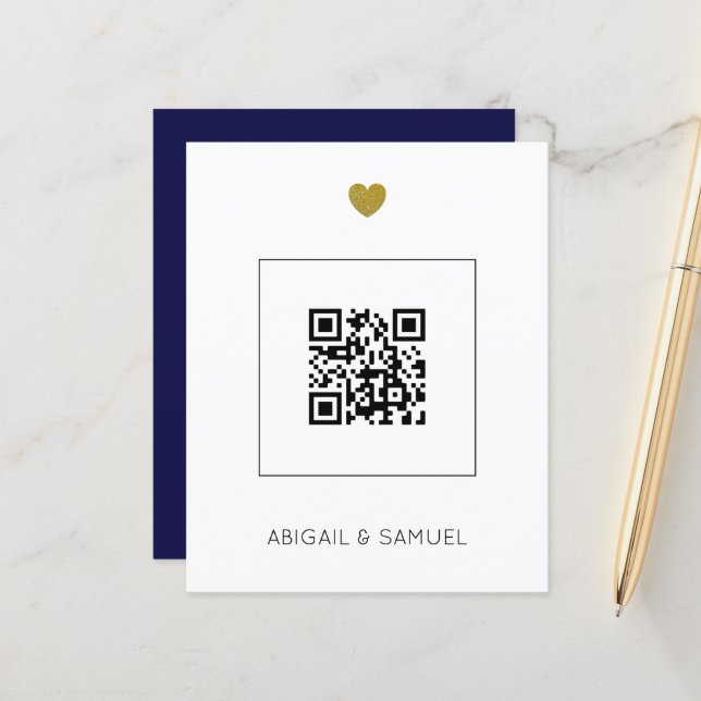 Código QR Azul do Marinho de Orçamento Tudo em Um  (Frente/Verso In Situ)