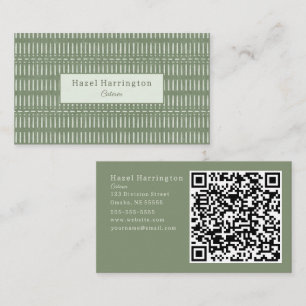 Código QR Bohemian Cartão de visita Sage Tribal Ve
