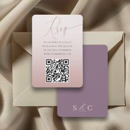Código QR Boho Rosa Dourado Simples RSVP Casamento