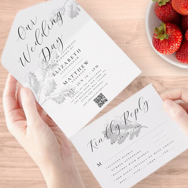 Código QR Botânico Simples de Casamento (Criador carregado)