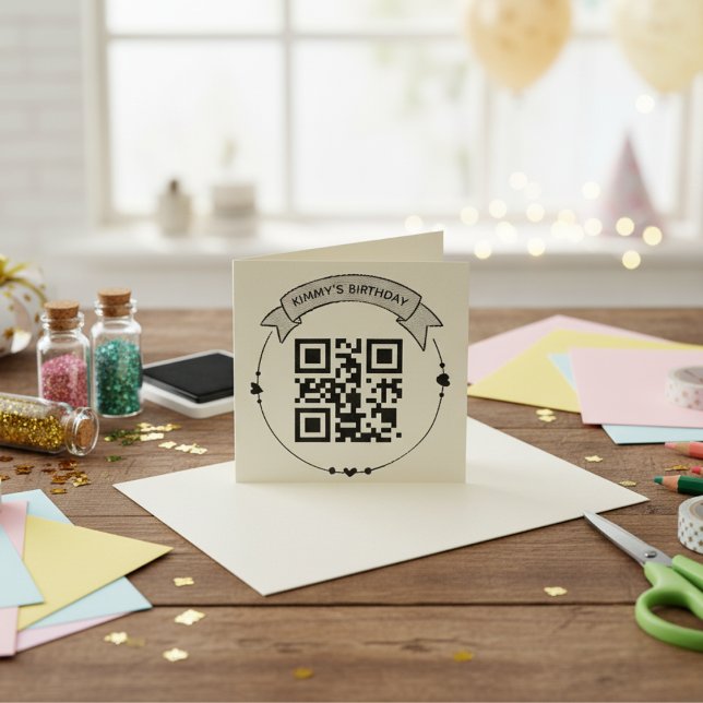 Código QR Carimbo de Borracha de Entrada de Inform (Custom Birthday QR Code Stamp)