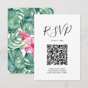Código QR: Cartão de Gabinete Tropical Rosa RSVP d