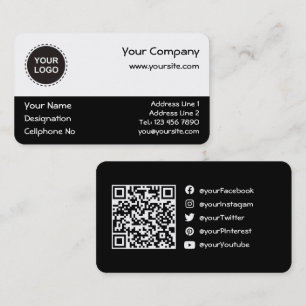 Código QR Cartão de visita horizontal