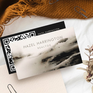 Código QR - Cartão de visita Neutro de Aquarela Di