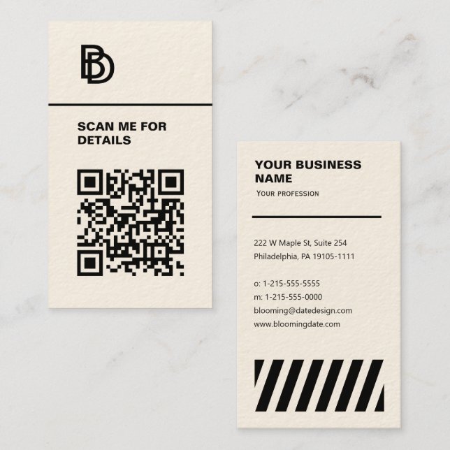 Código QR - Cartão de visita profissional (Frente/Verso)
