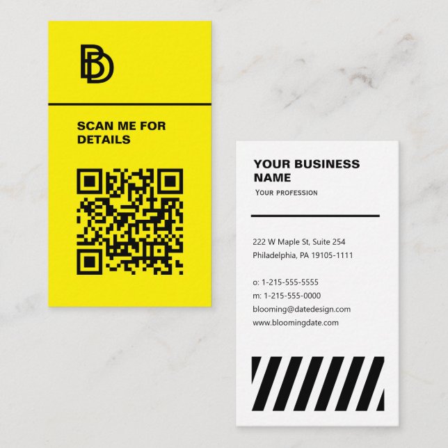Código QR - Cartão de visita profissional (Frente/Verso)