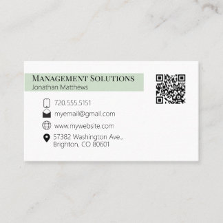 Código QR Cartão de visita verde claro