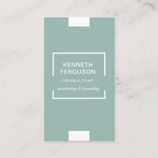 Código QR Cartão de visita Verde comercial moderno (Frente)