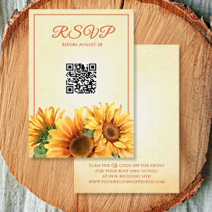 Código QR Cartão RSVP de Casamento de Girassol