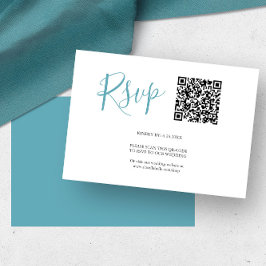 Código QR Cartões RSVP Turquoise Azul