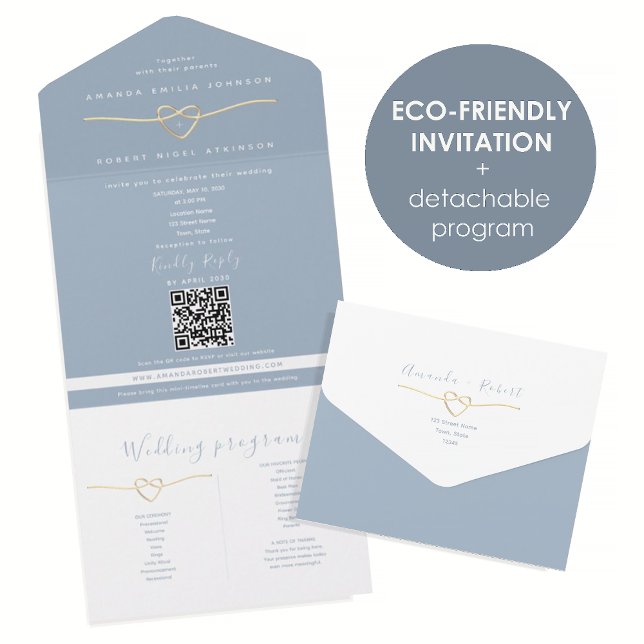 Código QR Casamento Azul Empoeirado (Criador carregado)