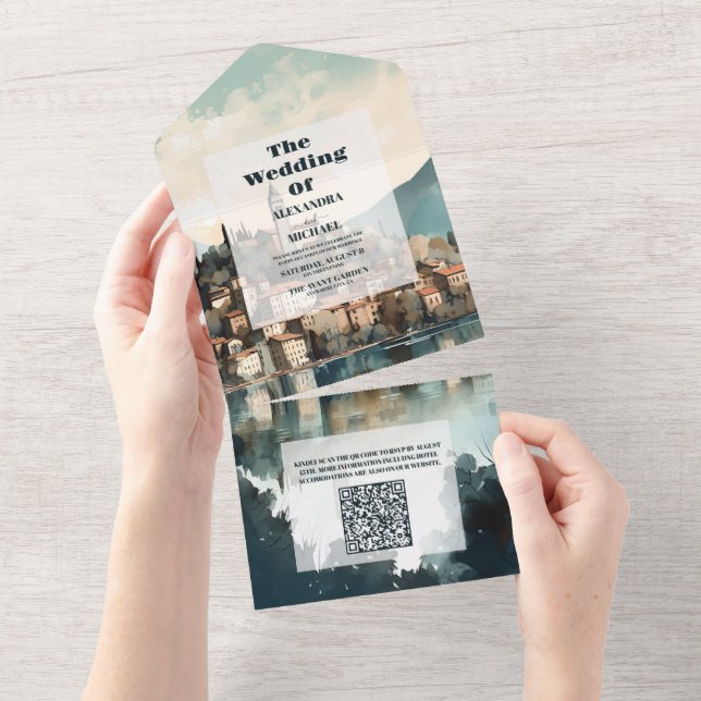 Código QR Casamento de Destino do Lago Como (Tearaway)