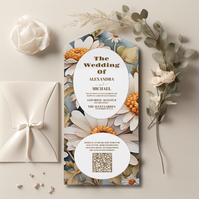 Código QR Casamento de Margarida Branca com Aquare (Criador carregado)