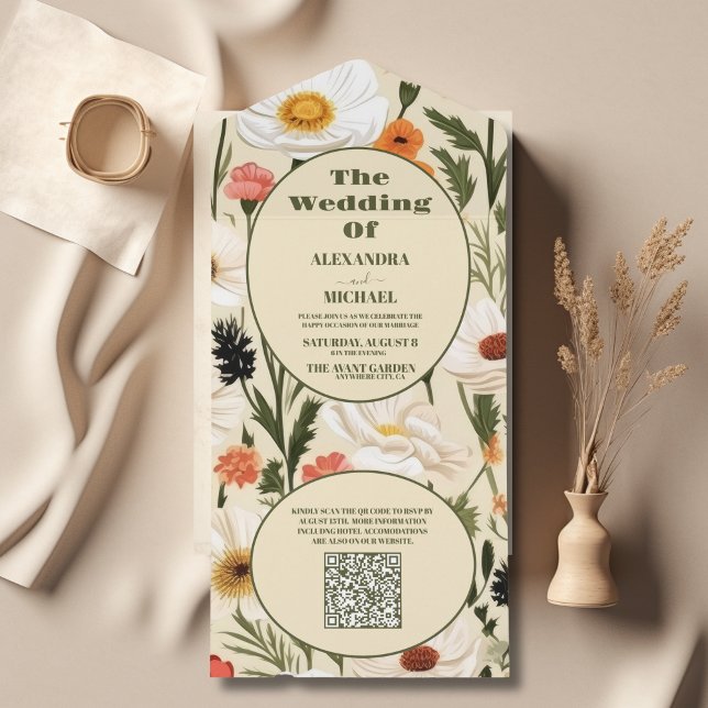 Código QR Casamento de Prados de Flores Selvagens (Criador carregado)