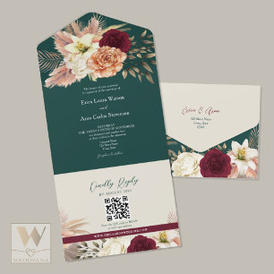 Código QR Casamento Floral de Outono