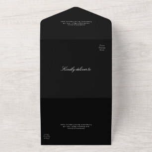 Código QR Casamento Minimalista Tipográfico Preto