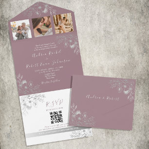 Código QR Casamento Roxo Malva