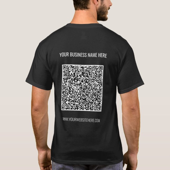 Código QR colorido com T-Shirt comercial de texto  (Verso)
