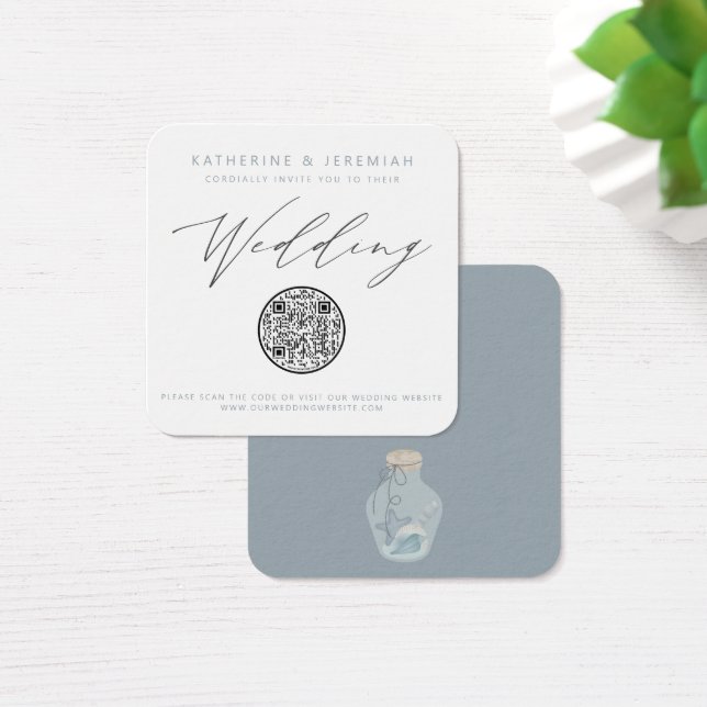 Código QR Convite de Casamento de Seashell de Prai (Mesa)