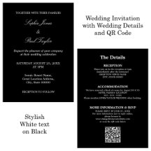 Código QR Convite de Casamento RSVP de Script Bran