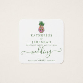 Código QR Convite para Casamento Floral de Abacaxi