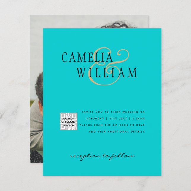 Código QR da Data de Salvamento do Convite de Foto (Frente/Verso)