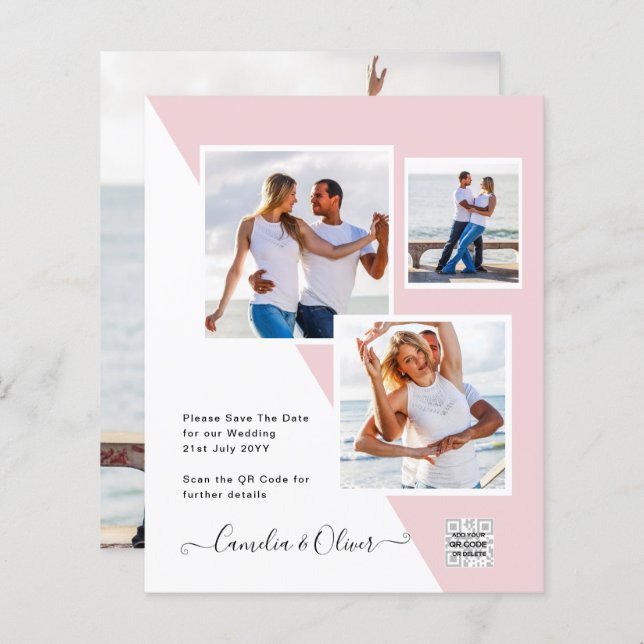 Código QR da Data de Salvamento do Convite de Foto (Frente/Verso)