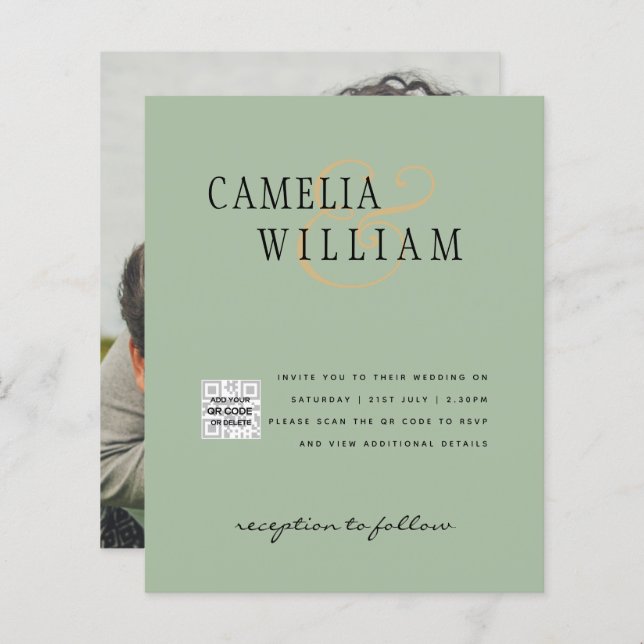 Código QR da Data de Salvamento do Convite de Foto (Frente/Verso)