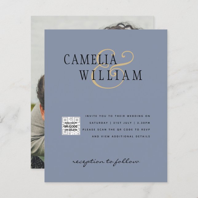 Código QR da Data de Salvamento do Convite de Foto (Frente/Verso)