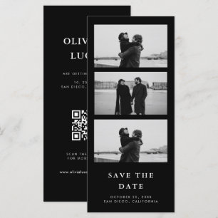 Código QR da Faixa de Fotografias Preta Casamento