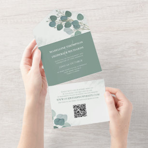 Código QR da Folhagem Russa Elegante Moderna Eucal