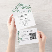 Código QR da Folhagem Verde Elegante