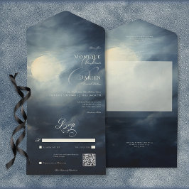 Código QR da Noite da Lua Cheia Gótica Escura
