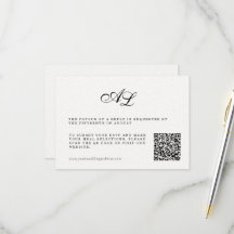 Código QR da Placa RSVP de Casamento Formal Clássi