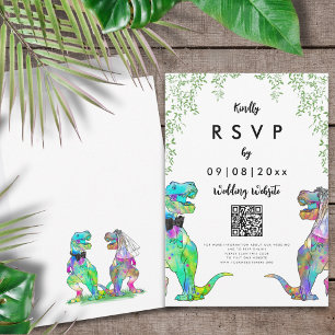 Código QR da Resposta de Casamento do Tema do Dino